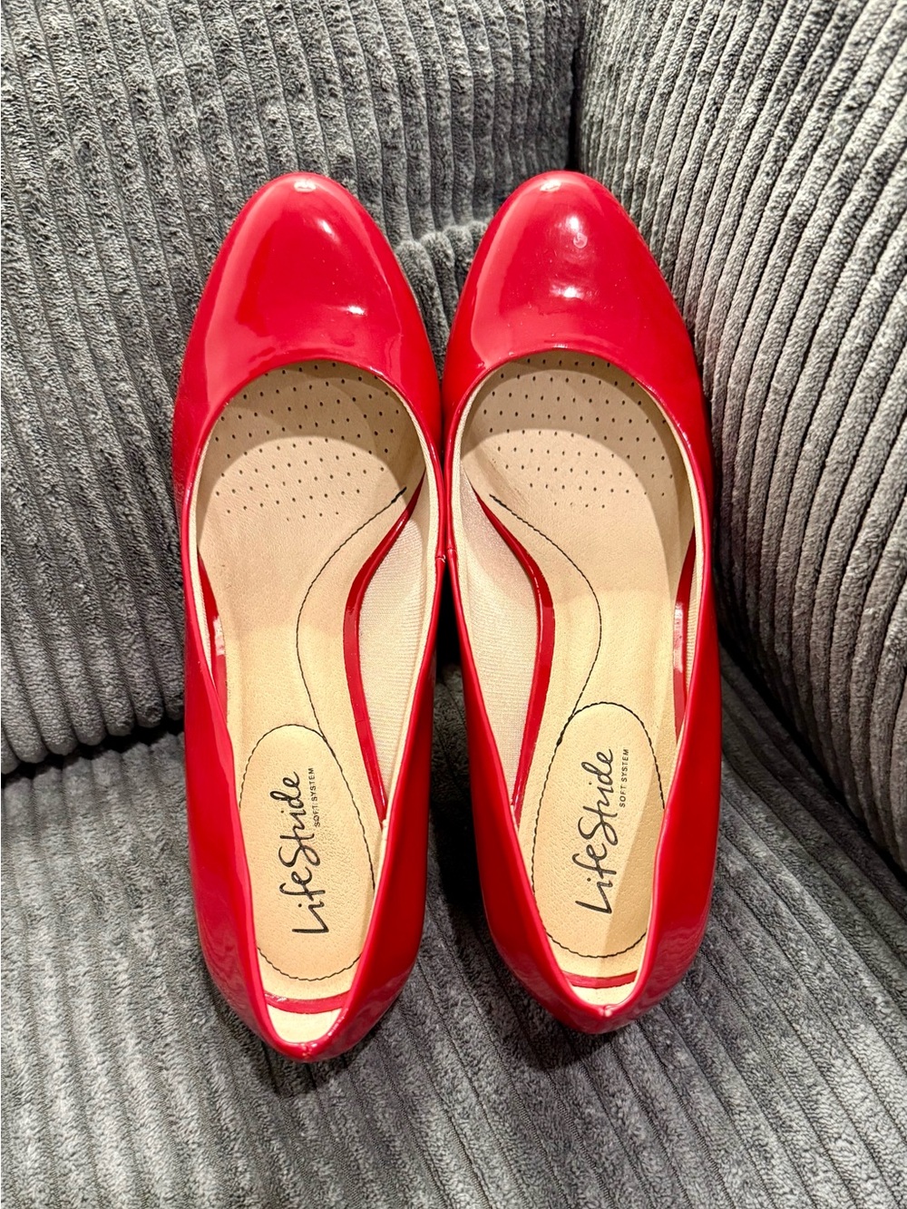 Life Stride Red Patent Heels